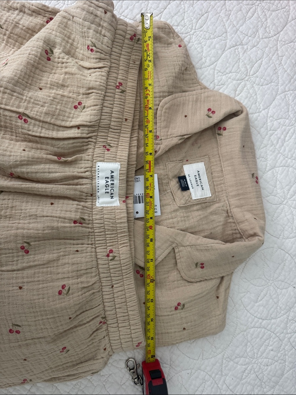 NWT American Eagle Outfitters 100% Cotton Gauge Lounge Set - M (fits like L) - Picture 4 of 4